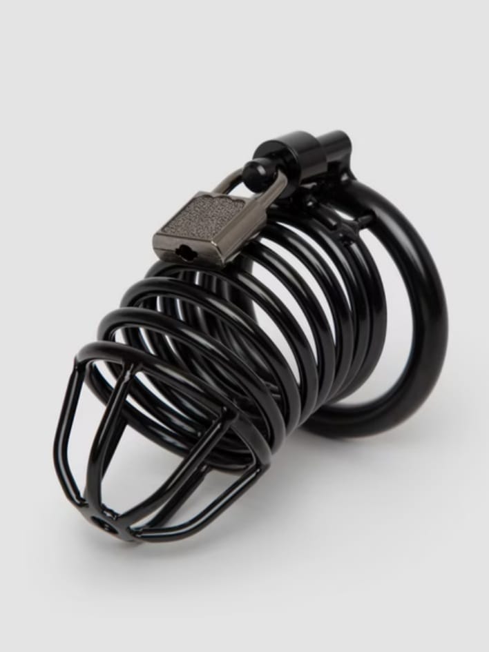 Steel Lock Chastity Cage for Men – Black Metal Secure Design 4.5 Inch